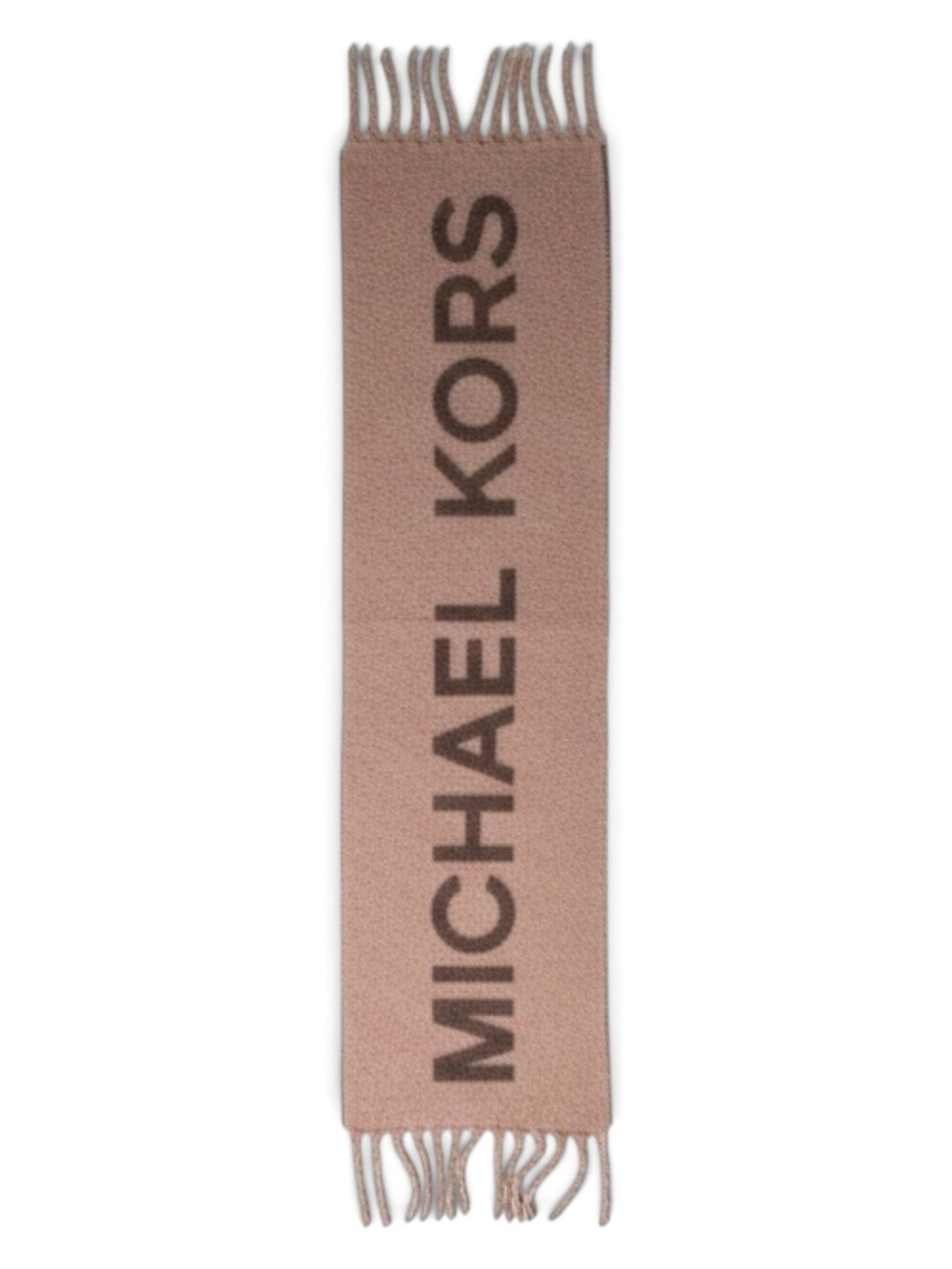 Michael Kors Logo Scarf Brown Tan Ombre Fringe Soft Winter Wrap One Size